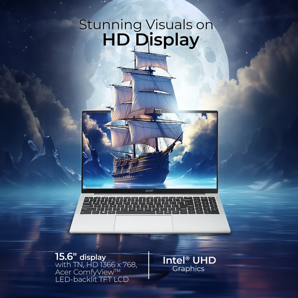 Acer Aspire 3 Intel Celeron Dual Core N4500 - (8 GB/512 GB SSD/Windows 11 Home) A325-45 Thin and Light Laptop (15.6 Inch, Steel Grey, 1.50 Kg)
