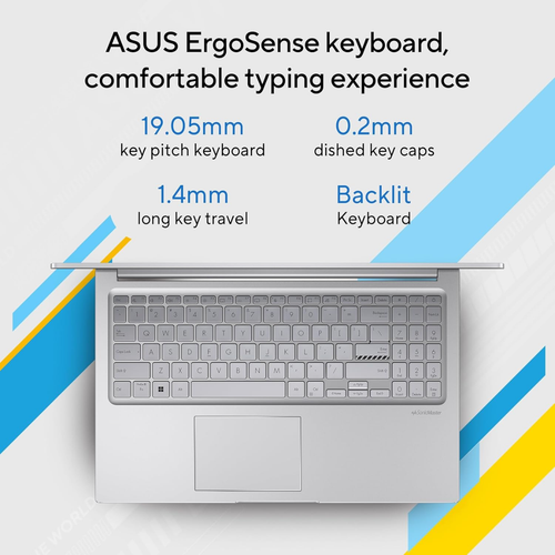 ASUS Vivobook 15 (2026),Intel Core 3 100U,(i3-14th Gen),Intel iGPU,8GB RAM,512GB SSD,FHD,15.6"(39.6 cm),Windows 11,M365 Basic(1Y),Office 2024,Cool Silver,1.7 Kg,X1504VAP-IN005WS,Thin & Light Laptop