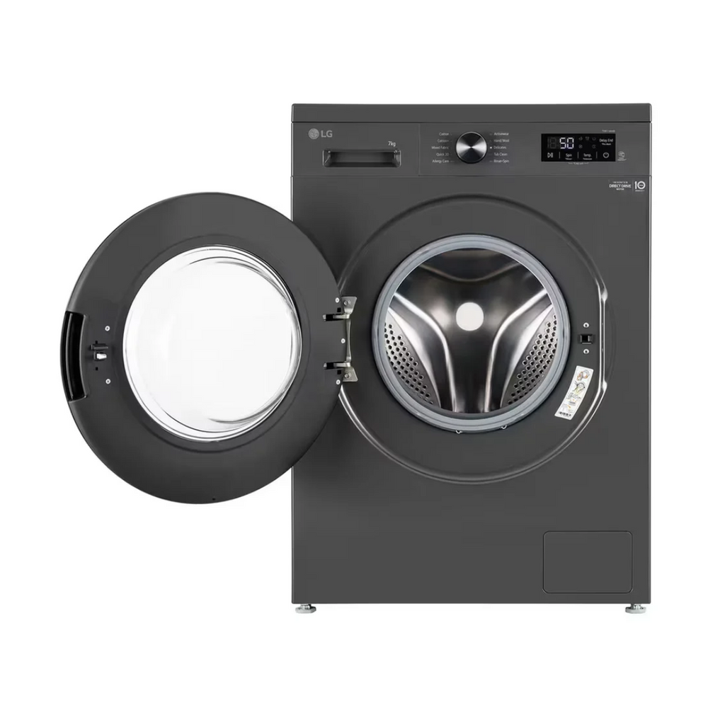 LG 7 Kg 5 Star Fully Automatic Front Load Washing Machine with Inverter Direct Drive | Steam | Touch Control (FHB1207Z2M, Middle Black)