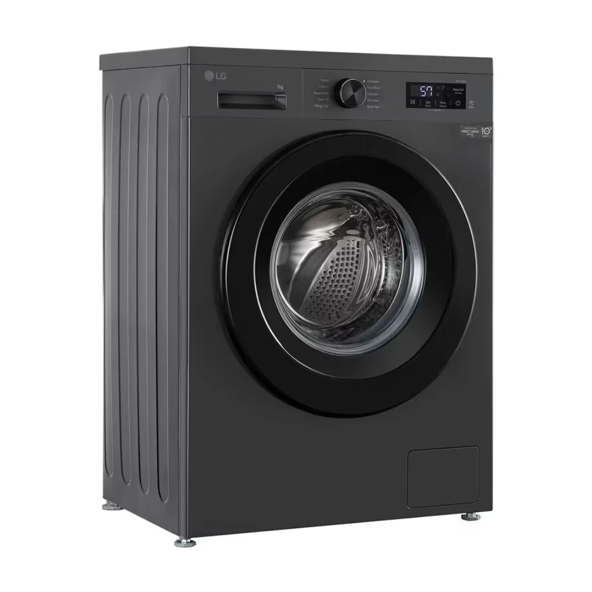 LG 7 Kg 5 Star Fully Automatic Front Load Washing Machine with Inverter Direct Drive | Steam | Touch Control (FHB1207Z2M, Middle Black)