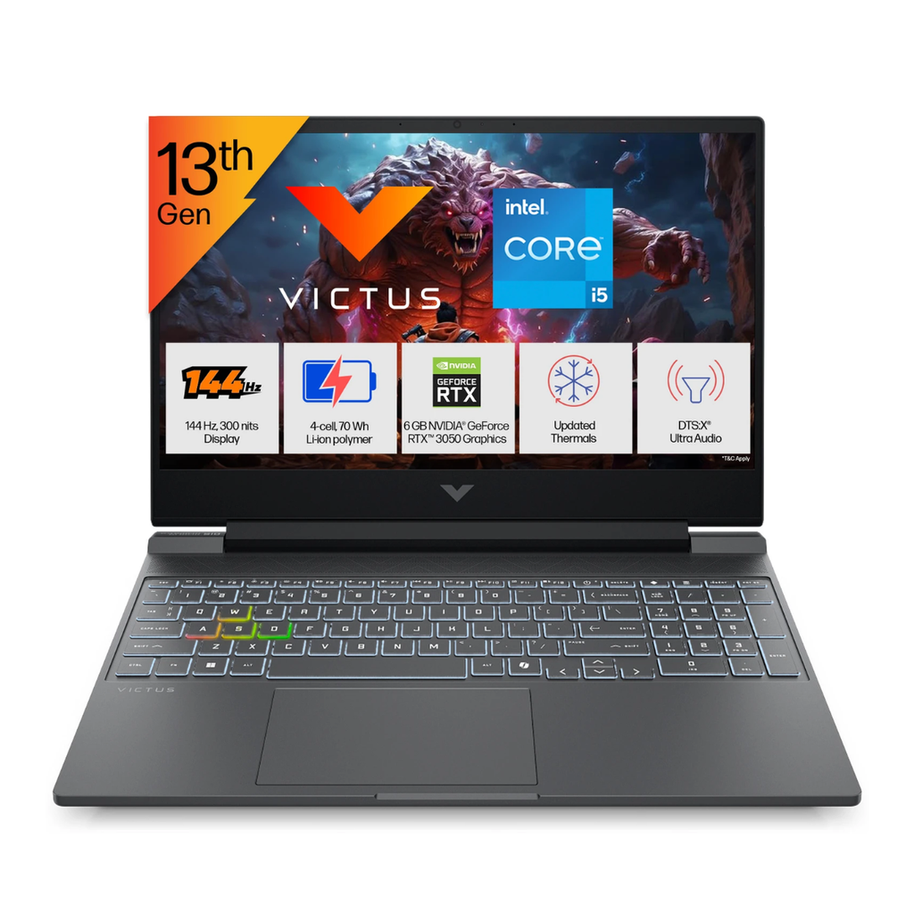 HP Victus Intel Core i5 13th Gen 13420 H - (16 GB/512 GB SSD/Windows 11 Home/6 GB Graphics/NVIDIA GeForce RTX 3050) 15-fa2196tx / 15-fa2197TX Gaming Laptop (15.6 Inch, Blue, With MS Office)