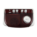 LG 8 kg 5 Star with Roller Jet Pulsator with Soak, Wind Jet Dry and Rat Away, 6 Kg (Spin Tub Capacity) Semi Automatic Top Load Maroon, White (P8035SRAZA.ABGQEIL)