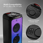 boAt Party Pal 450 180W Bluetooth Party Speaker with Mic (Flame LEDs, Mono Channel, Black)