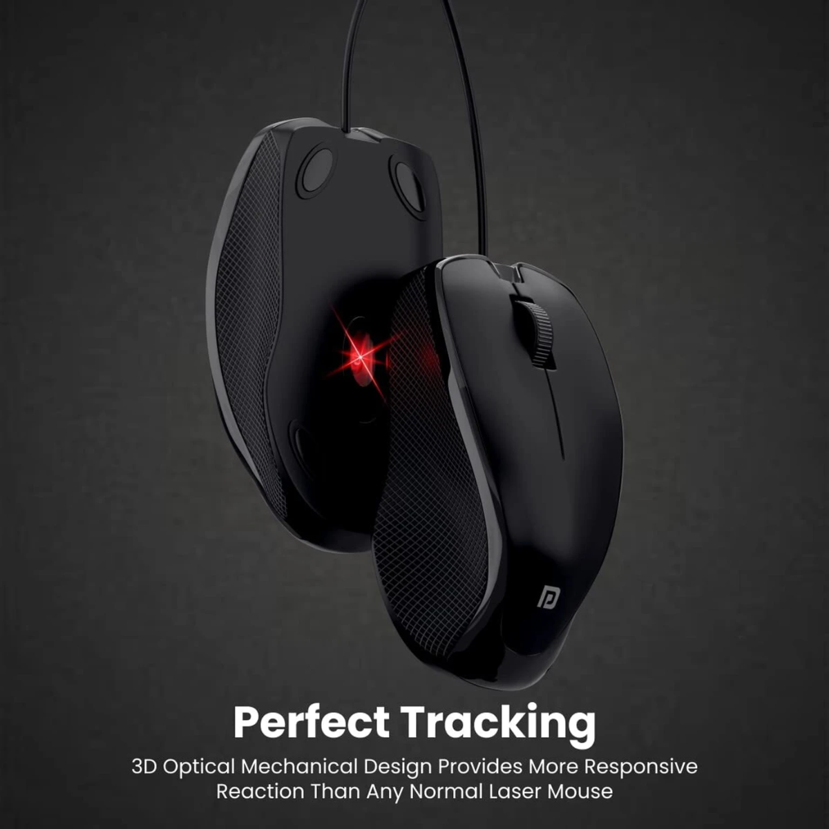 Portronics Toad 101 Wired Ambidextrous Optical Mouse (USB 2.0, Black)
