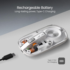 Portronics Toad 8 Transparent Wireless Bluetooth Mouse with Dual Wireless (BT + 2.4 GHz)
