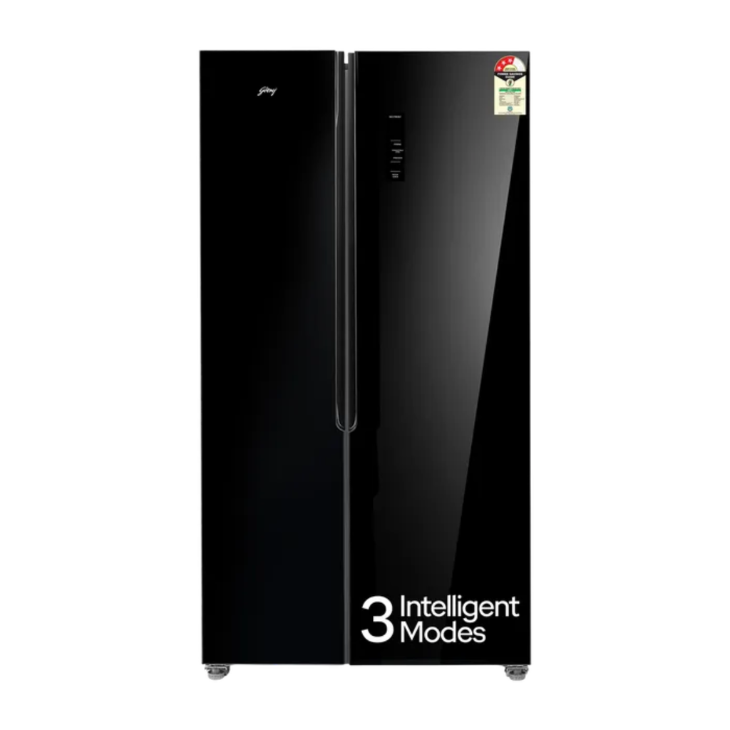 Godrej 600 Litres 3 Star Frost Free Side by Side Convertible Refrigerator with Powered By AI (RS EON VELVET 646C RIT, Opera Black)