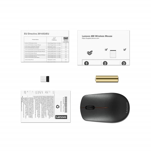 Lenovo 400 Wireless Mouse, 1200DPI Optical Sensor