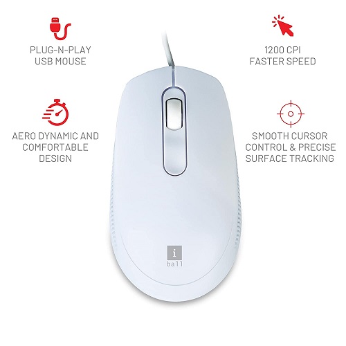 iBall Advanced Optical Mouse 1200 CPI Faster Speed