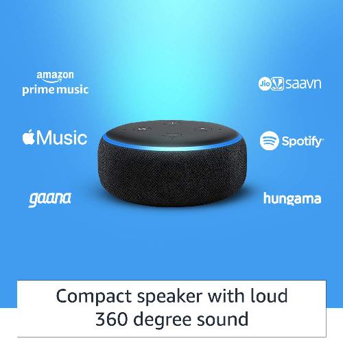 Echo Dot (3rd Gen) - Smart speaker with Alexa (Black) - Khosla  Electronics