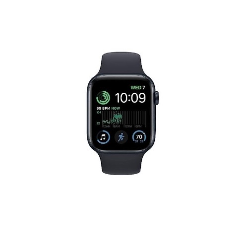 Apple Watch SE (2nd Gen) Retina Smart Sport Fitness Aluminium Rate Resistant Display, Band. 44 Watch & Water Case Tracker, [GPS Khosla - Midnight Crash Heart & Sleep mm] Monitor, Detection, w/Midnight
