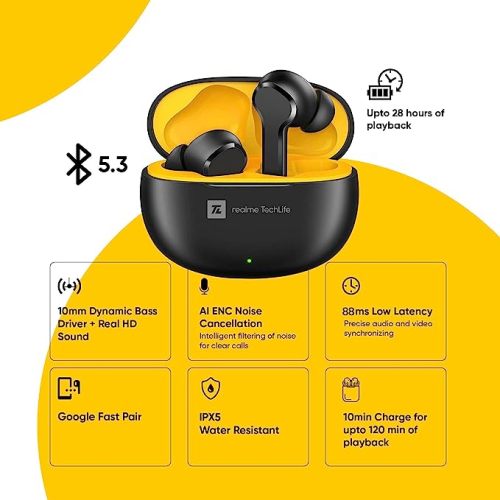 Yellow and Black Realme Buds 2 Wired Earphone at Rs 35/piece in